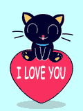 Gif animé coeur chat